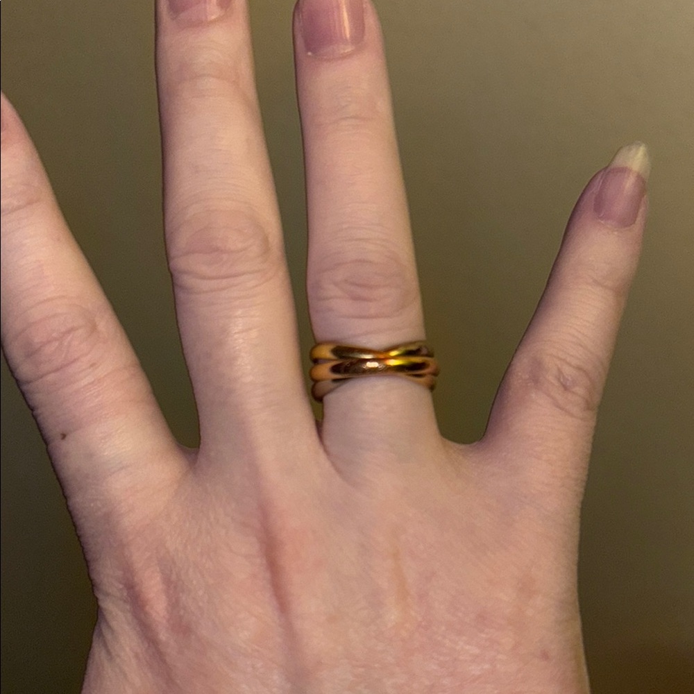 Cartier Trinity Ring in Gold, Silver, and Rose Gold small 2.5mm size 57